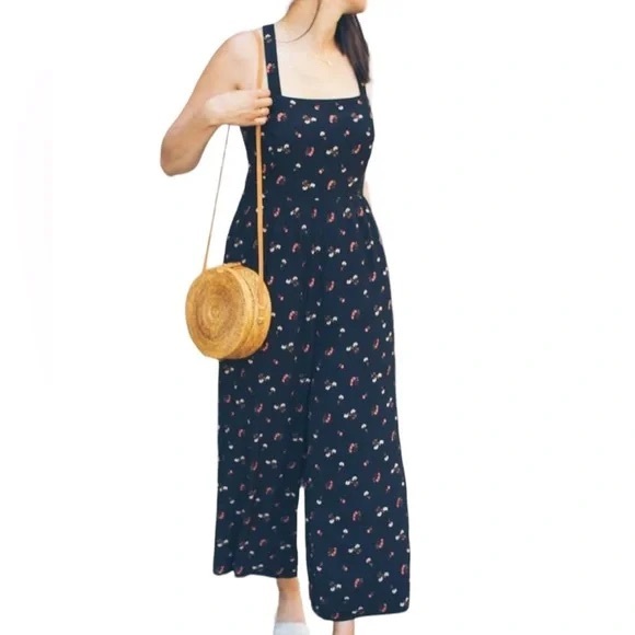 Madewell Smocked floral Printed Jumpsuit - Picture 4 of 10